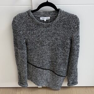 John + Jenn Women's Black and Gray Crew Neck Sweater